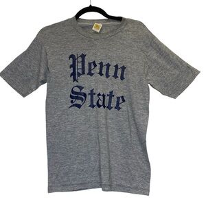 Vintage 80s Penn State College Old English Font Single Stitch T-Shirt